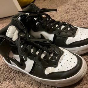 Green Nike Dunks High up